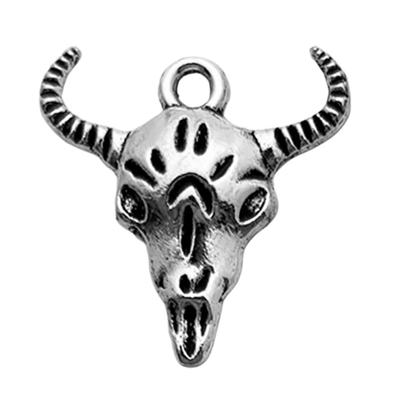 Halloween Retro Style Zinc Alloy Skull And Bull Head Pendant Jewelry Accessories With Electroplating