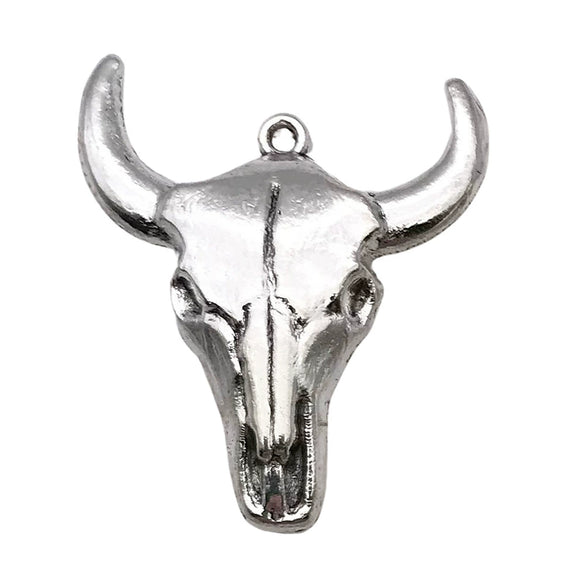 Halloween Retro Style Zinc Alloy Skull And Bull Head Pendant Jewelry Accessories With Electroplating