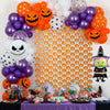 Halloween Round Latex Balloon Party Decoration With Rain Silk Curtain Arrangement And Print
