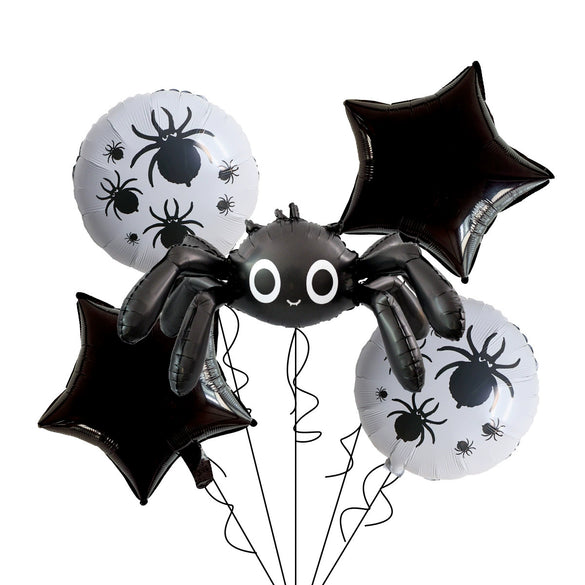Halloween Spider Aluminum Film Balloon 5Piece Set Round Shape Party Decoration