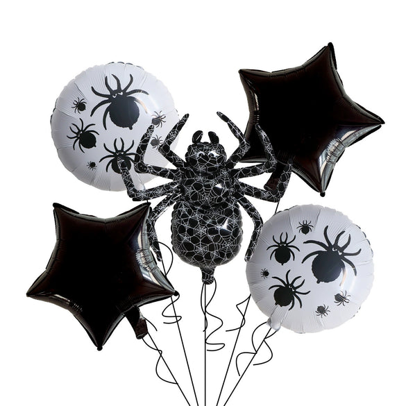 Halloween Spider Aluminum Film Balloon 5Piece Set Round Shape Party Decoration