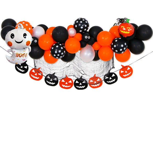 Halloween Theme Party Decoration Latex Balloon Chain Set With Ghost Festival Theme