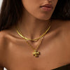 Hammered Geometric Cross Necklace For Women In Electroplated Stainless Steel With Gold Tone Chain Jewelry