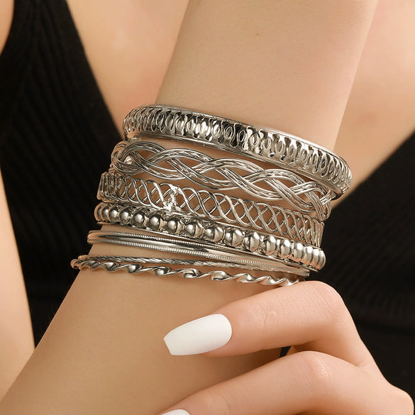 Hand Accessories Multilayered Bracelet Set Alloy Geometric Electroplating
