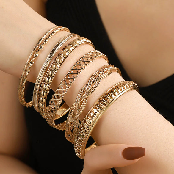 Hand Accessories Multilayered Bracelet Set Alloy Geometric Electroplating