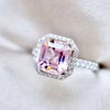 Hand Jewelry Classic Square Pink Diamond Princess Micro-Encrusted Women'S Copper Ring