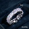 Hand Jewelry Set With Single Row Triangular Titanium Zircon Ring Copper Geometric Inlay Style