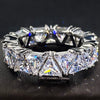 Hand Jewelry Set With Single Row Triangular Titanium Zircon Ring Copper Geometric Inlay Style