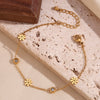 Hand Jewelry Stainless Steel 18K Gold Plated Geometric Flower Bracelet For Women