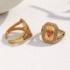 Hand Jewelry Stainless Steel 18K Gold Plated Geometric Open Ring For Women