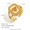 Hand Jewelry Stainless Steel 18K Gold Plated Geometric Open Ring For Women