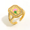 Hand Jewelry Stainless Steel 18K Gold Plated Geometric Open Ring For Women