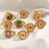 Hand Jewelry Stainless Steel 18K Gold Plated Geometric Open Ring For Women