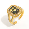Hand Jewelry Stainless Steel 18K Gold Plated Geometric Open Ring For Women