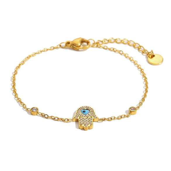 Hand Jewelry Stainless Steel 18K Gold Plated Geometric Palm Bracelet For Women