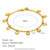Hand Jewelry Stainless Steel 18K Gold Plated Heart Shape Ball Bead Bracelet
