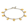 Hand Jewelry Stainless Steel 18K Gold Plated Heart Shape Ball Bead Bracelet