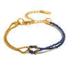 Hand Jewelry Stainless Steel 18K Gold Plated Twist Chain Natural Stone Stitching Geometric Style Bracelet For Women