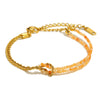 Hand Jewelry Stainless Steel 18K Gold Plated Twist Chain Natural Stone Stitching Geometric Style Bracelet For Women