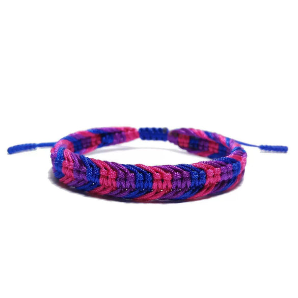 Hand Knitted Thread Rope Braided Bracelet Natural Colorful Geometric Woven Jewelry For Unisex