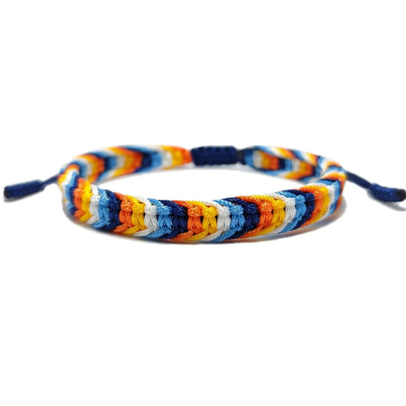 Hand Knitted Thread Rope Braided Bracelet Natural Colorful Geometric Woven Jewelry For Unisex