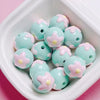 Hand Painted Flower Round Beads Beaded Diy Mobile Phone Chain And Key Chain Acrylic Jewelry Accessories For Cute Girls