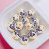Hand Painted Flower Round Beads Beaded Diy Mobile Phone Chain And Key Chain Acrylic Jewelry Accessories For Cute Girls