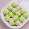 Hand Painted Flower Round Beads Beaded Diy Mobile Phone Chain And Key Chain Acrylic Jewelry Accessories For Cute Girls
