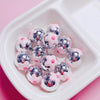 Hand Painted Flower Round Beads Beaded Diy Mobile Phone Chain And Key Chain Acrylic Jewelry Accessories For Cute Girls