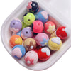 Hand Painted Flower Round Beads Beaded Diy Mobile Phone Chain And Key Chain Acrylic Jewelry Accessories For Cute Girls