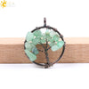 Hand Wound Natural Stone Tree Of Life Pendant Necklace With Colorful Crystal Gravel And Copper Accessories Fashion Jewelry