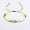 Hand Woven Beaded Small Bracelet With Miyuki Rice Beads And Emperor Wang Song Stone In Geometric Pattern For Female Lovers