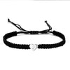 Hand Woven Copper Heart Letter Bracelet Simple Unisex Couple Bracelet With Black Rope