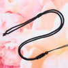 Hand Woven Long Necklace With Black Beads And Flat Knots Wax Rope Sweater Chain Lanyard Pendant Rope Accessories