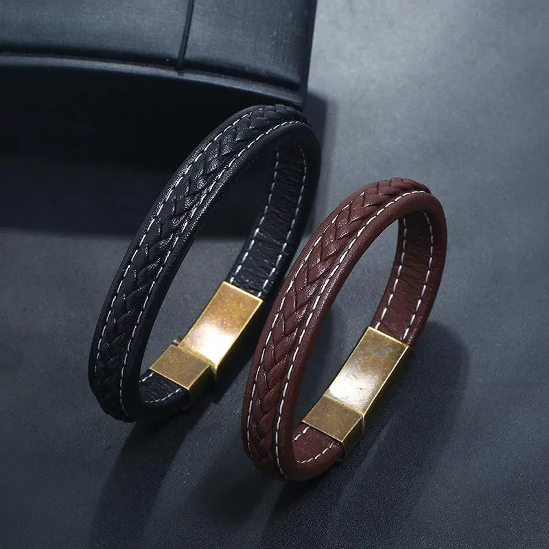 Hand-Woven Multi-Layer Men Leather Bracelet Nhpk142791