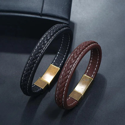 Hand-Woven Multi-Layer Men Leather Bracelet Nhpk142791