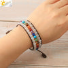 Hand Woven Natural Crystal Beaded Multilayer Bracelet Adjustable Gemstone Jewelry For Women And Unisex