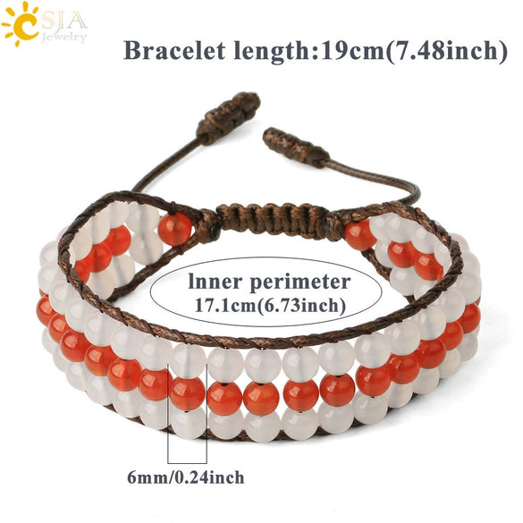 Hand Woven Natural Crystal Beaded Multilayer Bracelet Adjustable Gemstone Jewelry For Women And Unisex