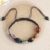 Hand Woven Natural Stone Bracelet With Oval Crystal And Semi Precious Stone Geometric Adjustable Unisex Bracelet
