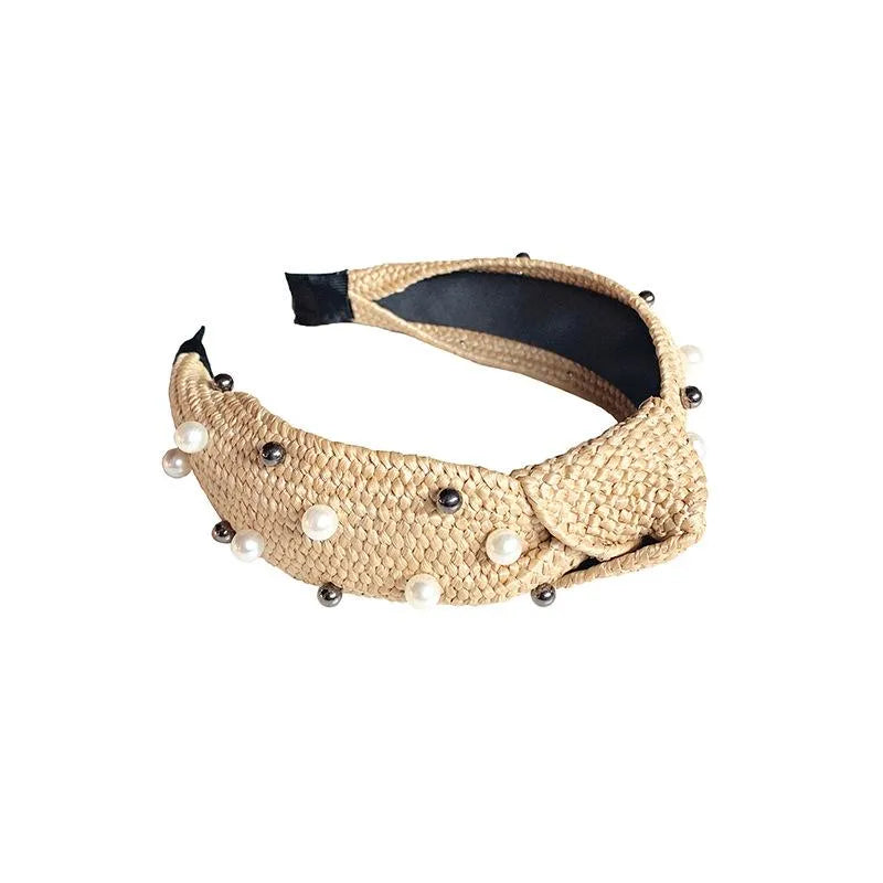 Hand-Woven Pearl Headband Female Headdress Simple Korean Hairpin Pressure Bale Wash Face