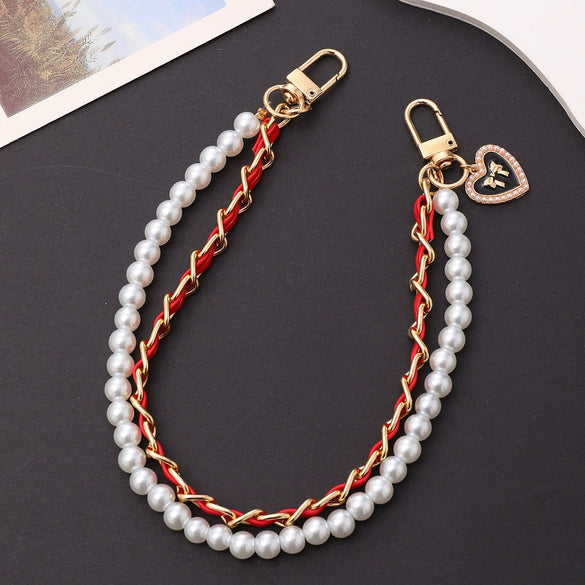 Handheld Chain Jewelry Accessories Metal Leather Double Chain Hand Knitted