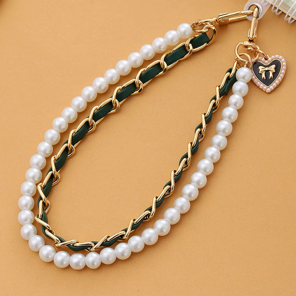 Handheld Chain Jewelry Accessories Metal Leather Double Chain Hand Knitted