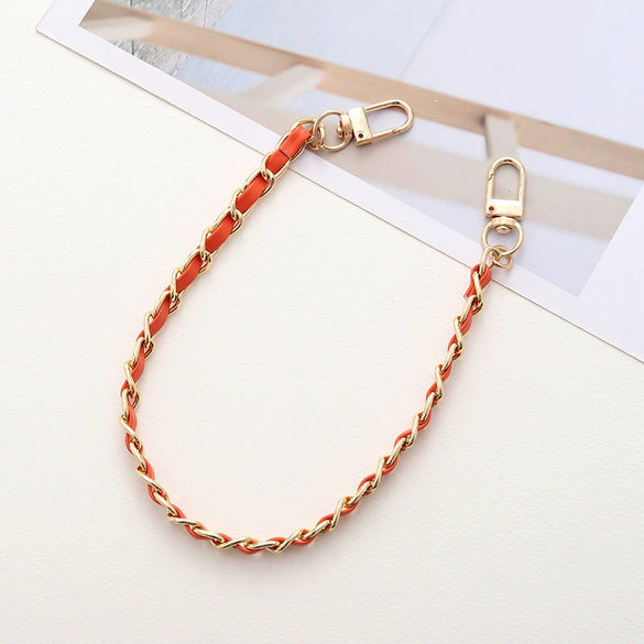 Handheld Chain Jewelry Accessories Metal Leather Double Chain Hand Knitted