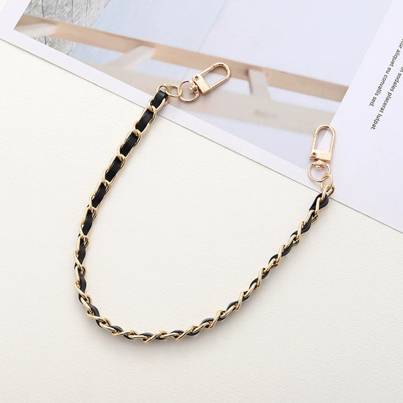 Handheld Chain Jewelry Accessories Metal Leather Double Chain Hand Knitted
