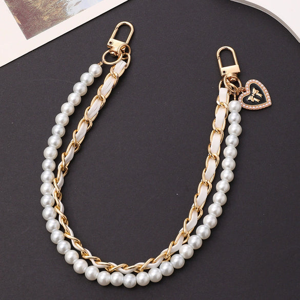 Handheld Chain Jewelry Accessories Metal Leather Double Chain Hand Knitted