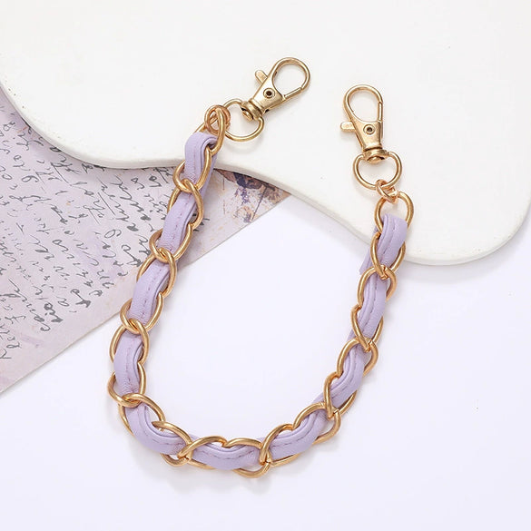 Handheld Chain Jewelry Accessories Metal Leather Double Chain Hand Knitted