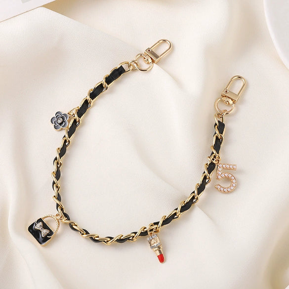 Handheld Chain Jewelry Accessories Metal Leather Double Chain Hand Knitted