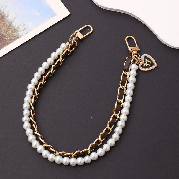 Handheld Chain Jewelry Accessories Metal Leather Double Chain Hand Knitted