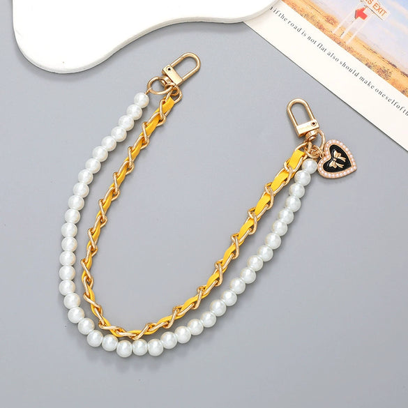 Handheld Chain Jewelry Accessories Metal Leather Double Chain Hand Knitted