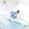 Handheld Flower Cut Zircon Titanium Steel Geometric Highend Piercing Earrings